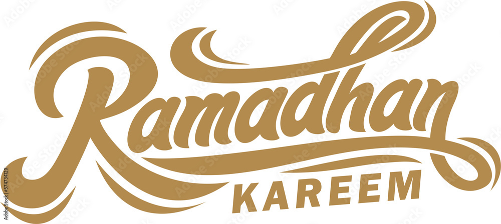 Ramadan Kareem calligraphy. Vector illustration. Handwritten greeting card, Ramadan kareem typography - obrazy, fototapety, plakaty 