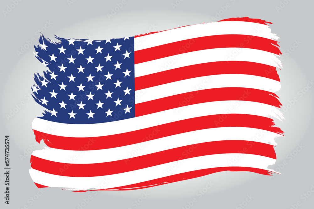 Usa flag paint brush strokes usa flag vector page symbol for your web