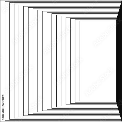 Geometric Fractal Line Square Shape. Frame