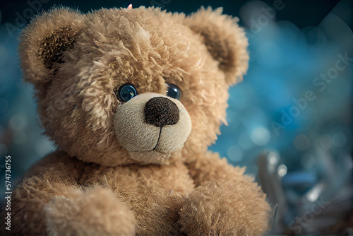 teddy bear on the couch, generative ai christmas background