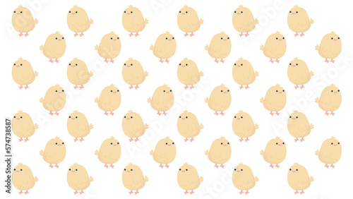 White seamless pattern with chickens for Easter holiday