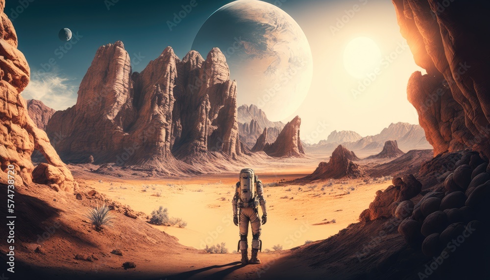 The mysteries of a deserted alien world, AI generative The mysteries of a deserted alien world, AI generative