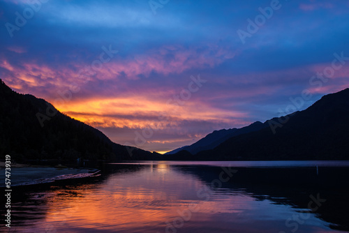 sunset on Crescent Lake, Washington