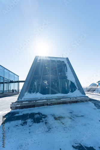 the top of germany aerial view of the snow-covered mountains photographed in winter with bright sunshine and not a single cloud in the sky a place worth seeing in the south of germany
