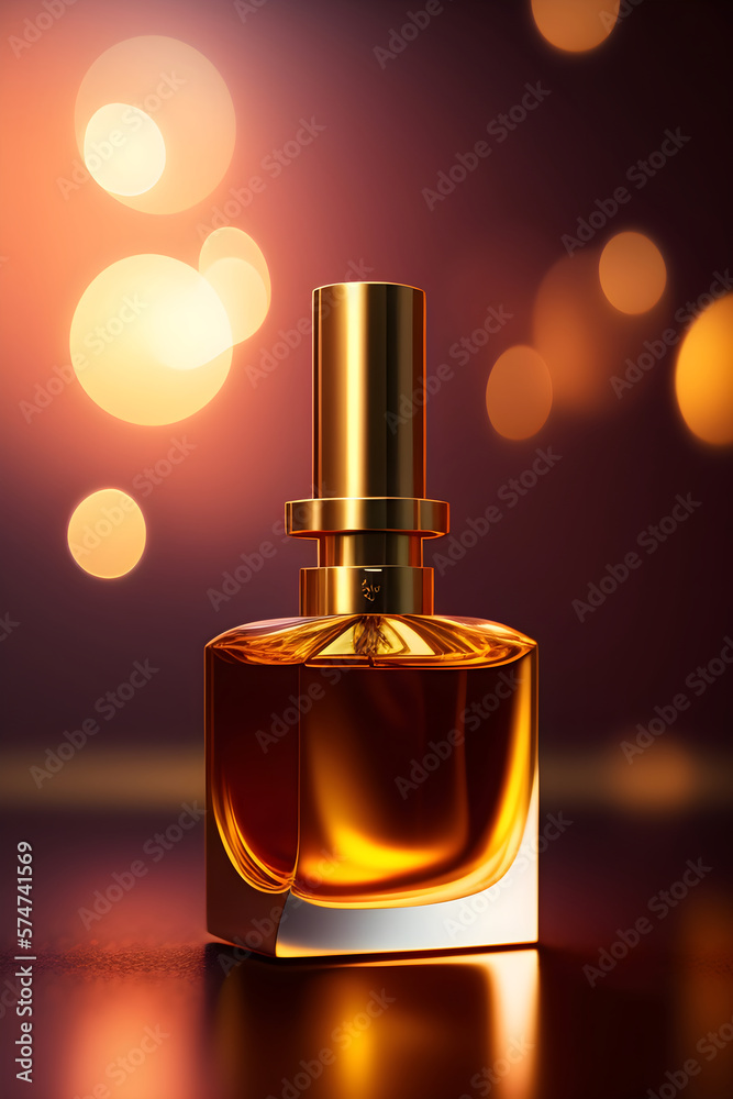 A beautiful perfume bottle on the table A beautiful perfume bottle on the table