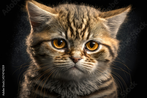 Close up face portrait of a sad cat © Marraco