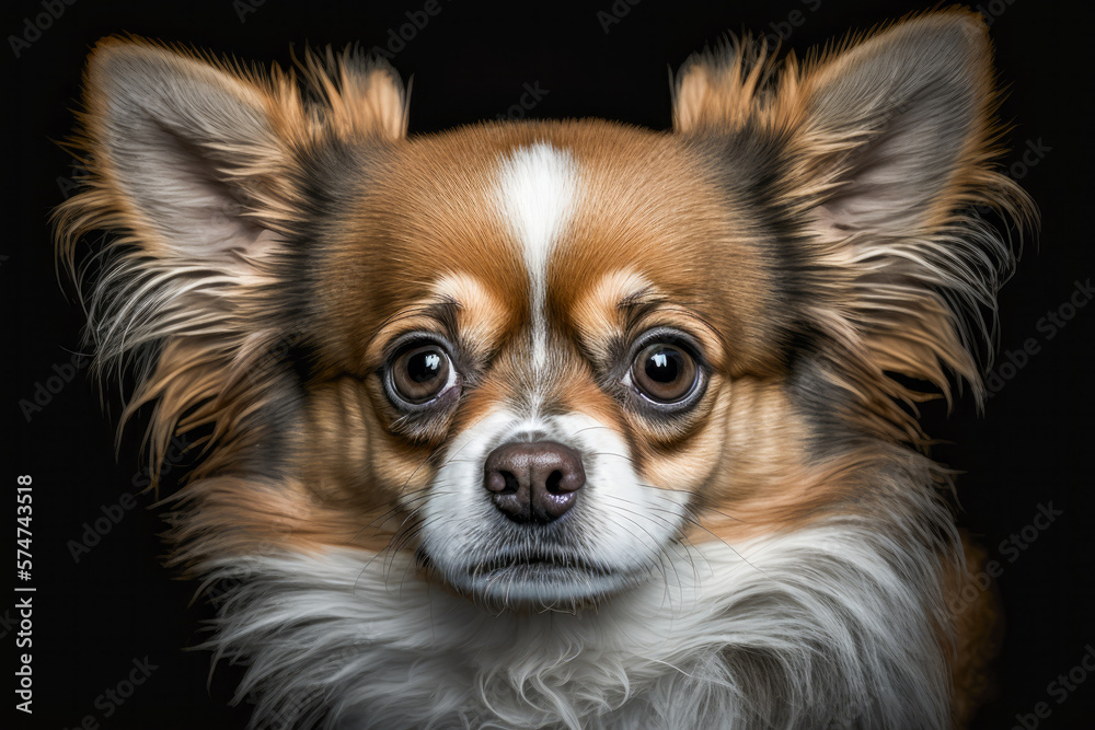 Sad dog. Face portrait, close up. 