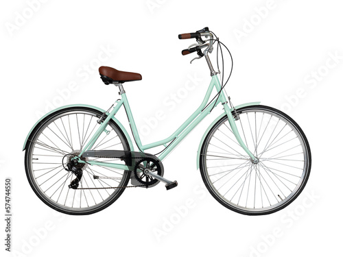 Fotobehang Green retro bicycle, side view