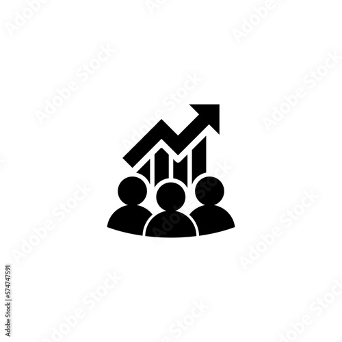 Salary increase vector icon on white