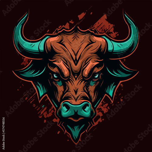 bull head vector, bull logo, bull illustration