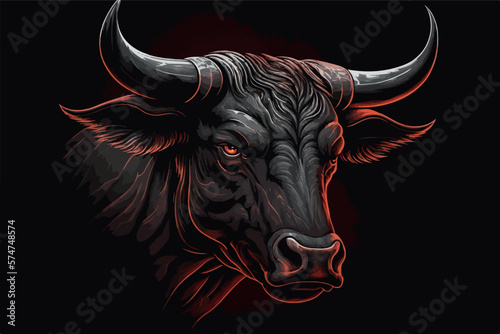 bull head vector, bull logo, bull illustration