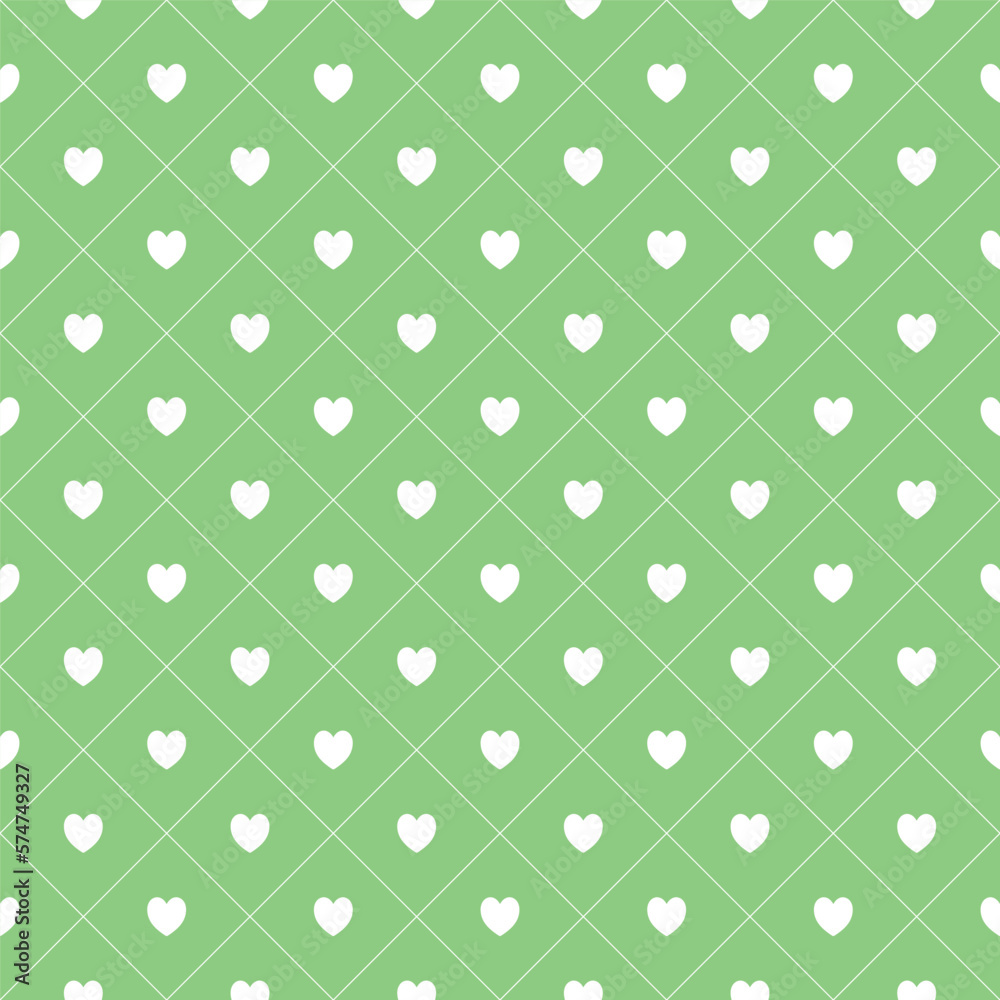Fototapeta premium Seamless pattern with hearts, romantic background for wedding, birthday or Valentine's Day. Vector illustration