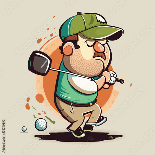 Golf player illustration vectorial, golf cartoon
