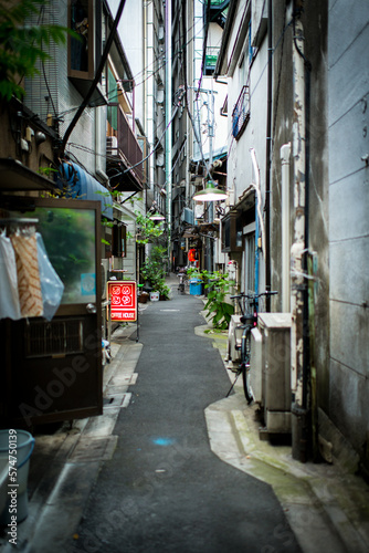 Narrow streets of Tokyo (Shitamachi) with small shops