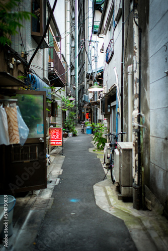 Fototapeta Naklejka Na Ścianę i Meble -  Narrow streets of Tokyo (Shitamachi) with small shops