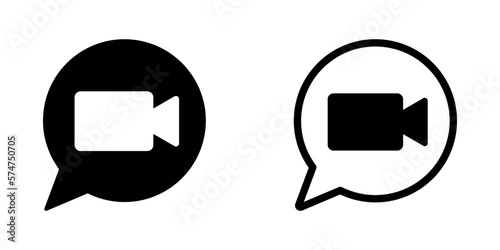 Video chat vector icons set