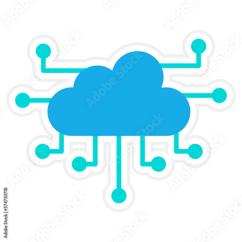 Cloud Computing Sticker Icon