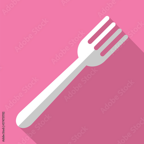Plastic Fork Flat Design Icon Vector illustration 