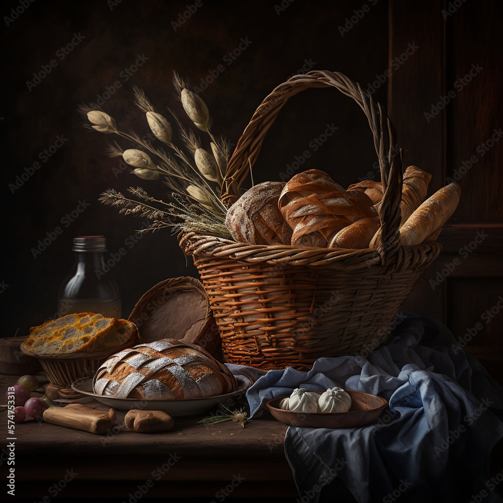 Basket with Bread