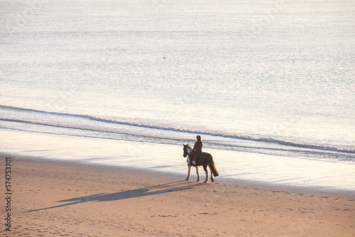 woman riding horse on sea beach