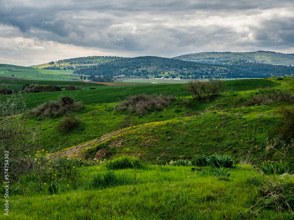A shoot of the view in Tabor creek, lower Galilee, Israel