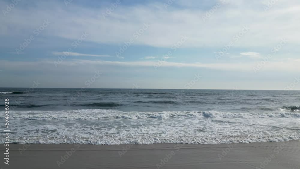 View of fire island beach in the winter rotating to looking at the Atlantic ocean View of fire island beach in the winter rotating to looking at the Atlantic ocean