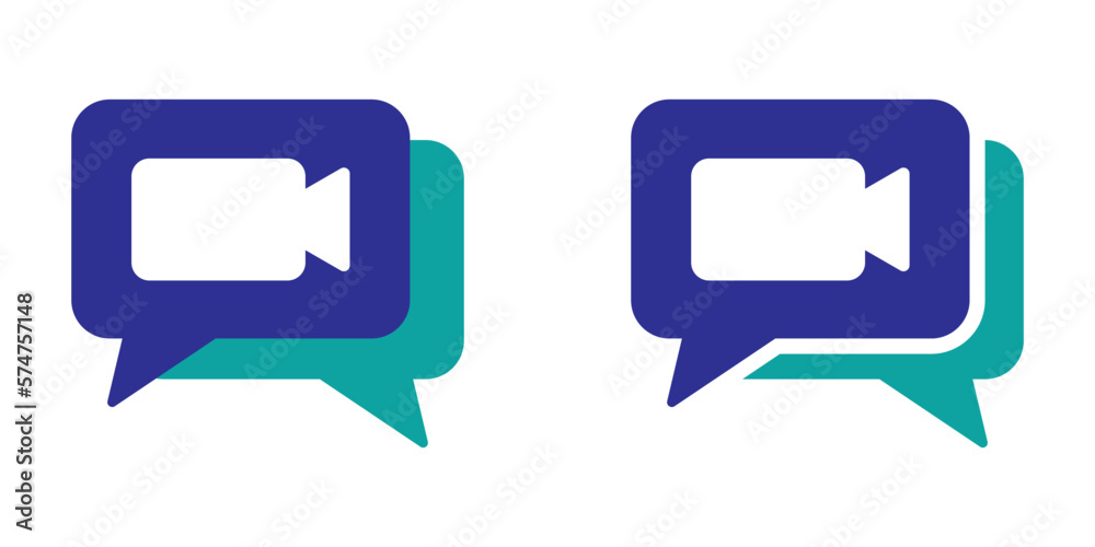 Naklejka premium Video call vector icons set