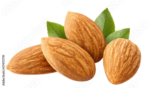 Delicious almonds cut out