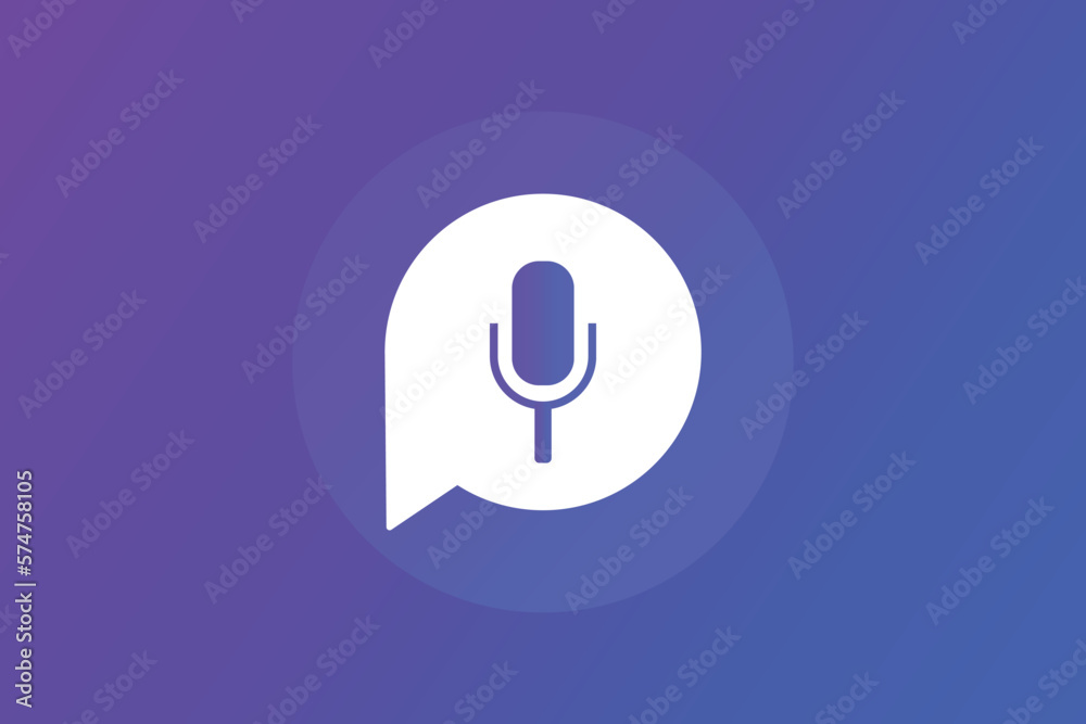 Bubble chat with podcast logo vector design Bubble chat with podcast logo vector design