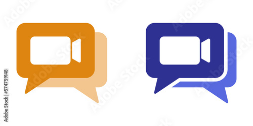 Video call vector icons collection