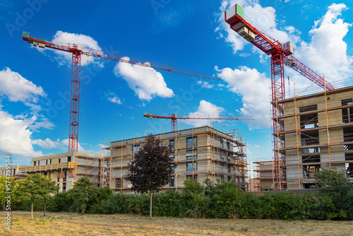 Construction of modern buildings. photo