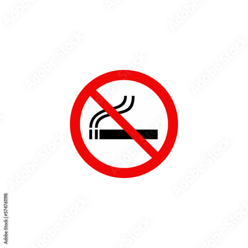 Smoking Prohibition Sign Flat Vector isolated on white background