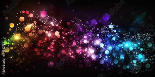 background of abstract glitter lights. RGB and black. banner  generative ai