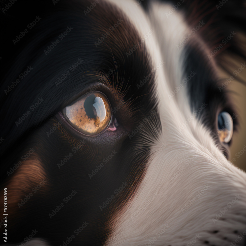 AI Generated: Adorable Honey Border Collie Dog Eyes