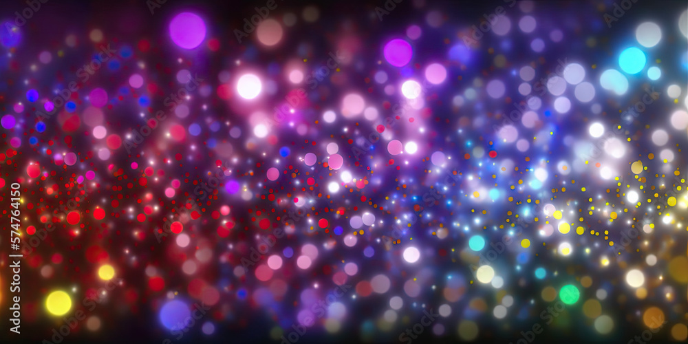 background of abstract glitter lights. RGB and black. banner, generative ai