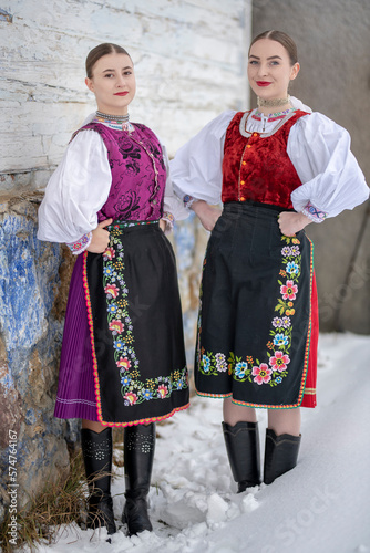 two girls in costume