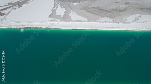 Top view of big tailings dam. photo