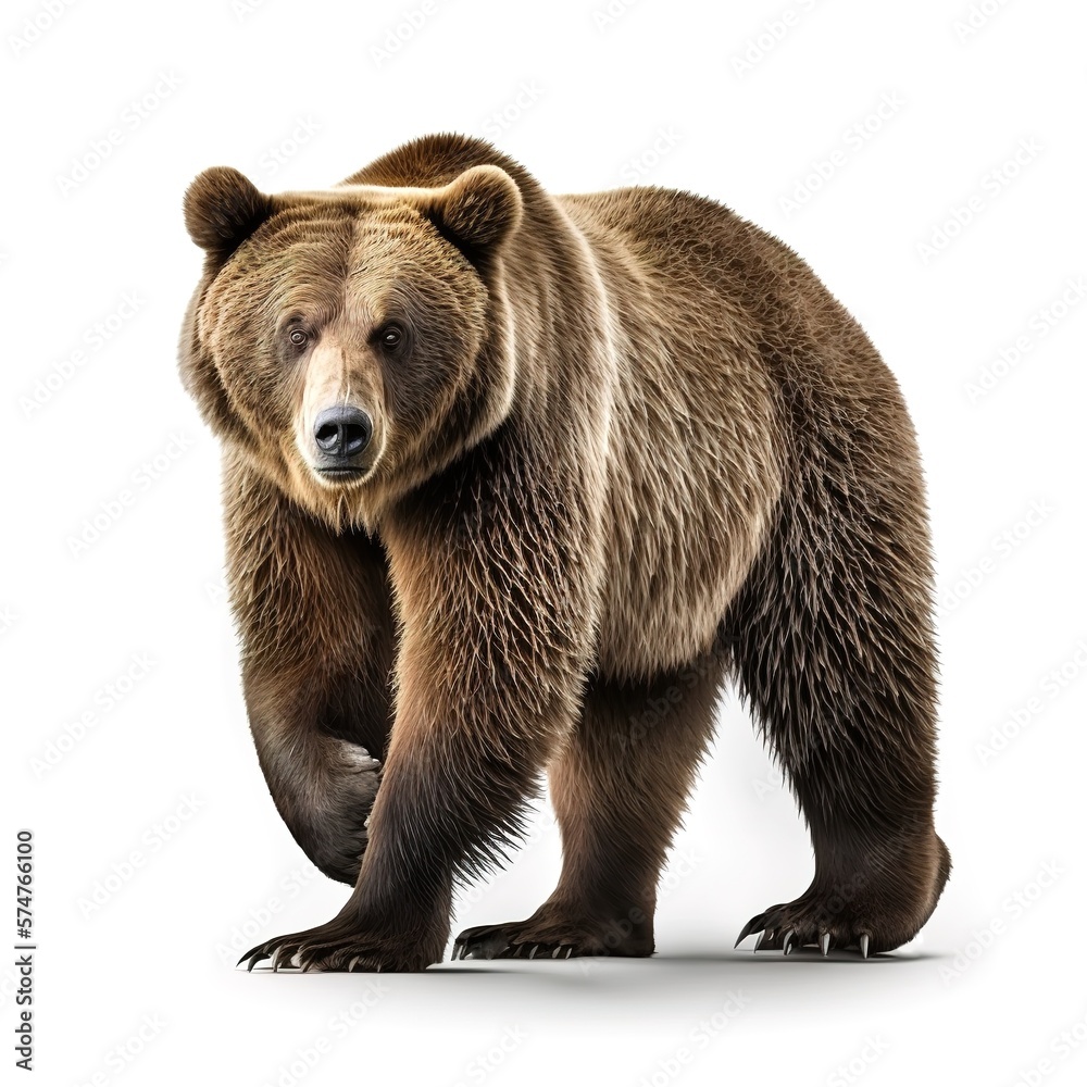 Obraz premium brown bear isolated on white background. generative ai