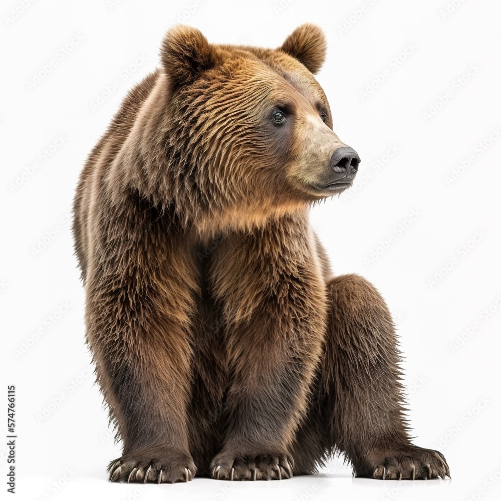 Obraz premium brown bear isolated on white background. generative ai