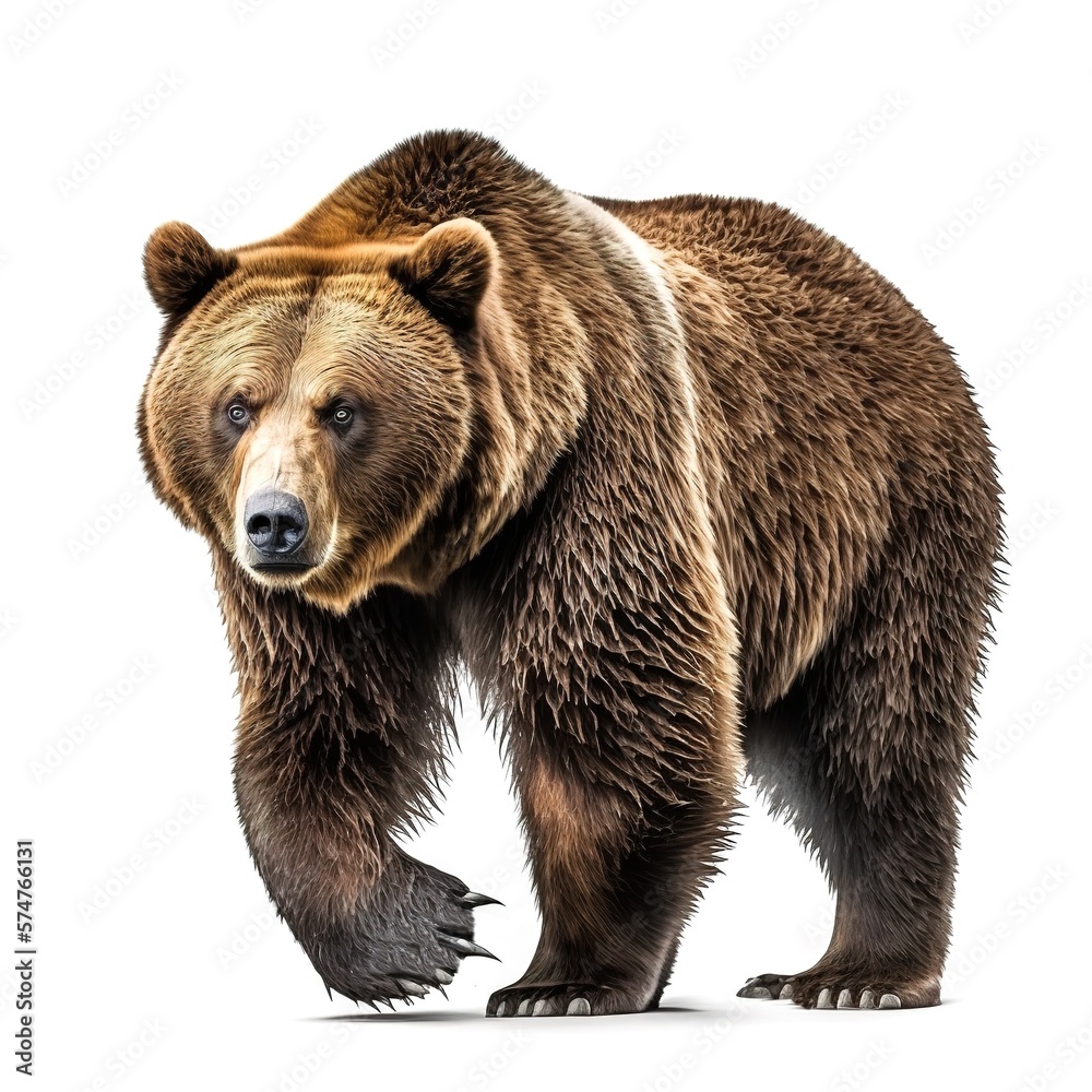 Obraz premium brown bear isolated on white background. generative ai