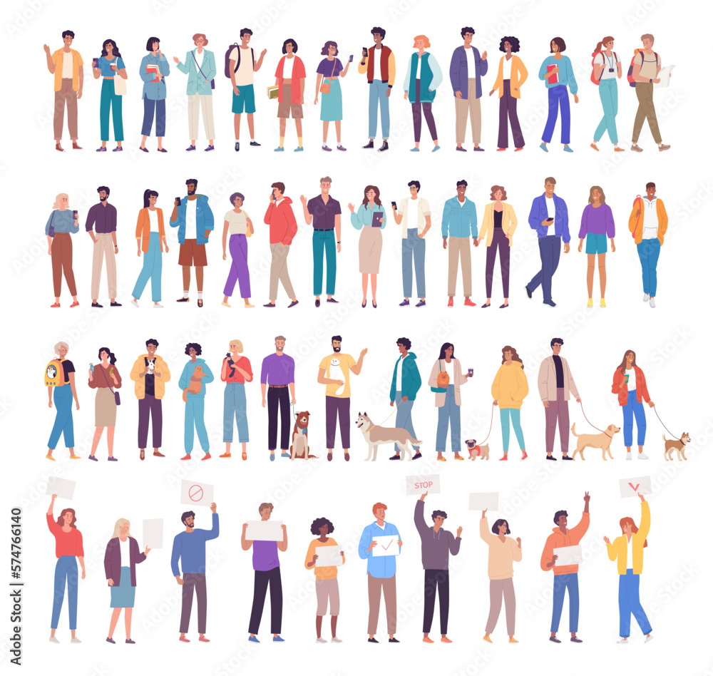 Big different people character design set illustration. Social life Big different people character design set illustration. Social life
