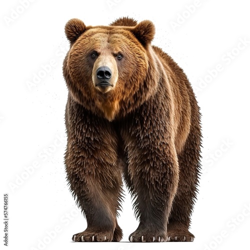 brown bear isolated on white background. generative ai © Roman King