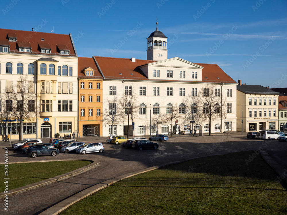 Gewandhaus und Roßmarkt in Zeitz, Burgenlandkreis, Sachsen-Anhalt, Deutschland