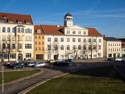 Gewandhaus und Ro  markt in Zeitz  Burgenlandkreis  Sachsen-Anhalt  Deutschland