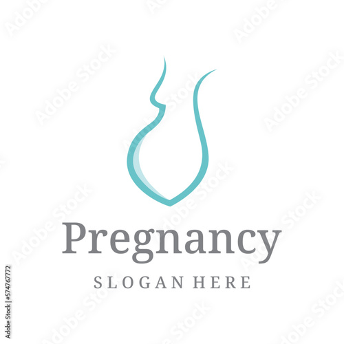 Abstract Logo design of mother or pregnant woman or baby. Logos for clinics, pharmacies and hospitals.