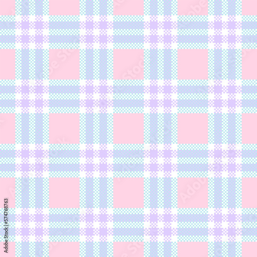 Gingham patterns. Spring summer light pastel colors. Seamless Easter holiday print. Scottish tartan vichy textured check plaids for dress, shirt, tablecloth, or other.