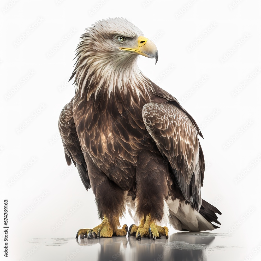 Eagle isolated on white background. generative AI Eagle isolated on white background. generative AI