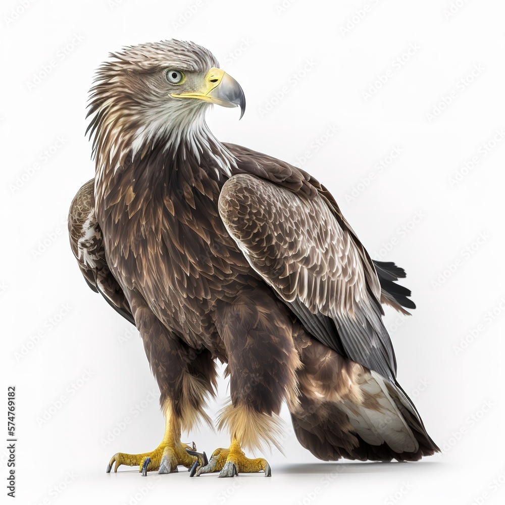 Eagle isolated on white background. generative AI Eagle isolated on white background. generative AI