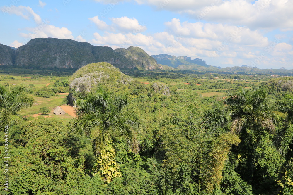 Panorama of Valle de Viñales in Cuba, Caribbean