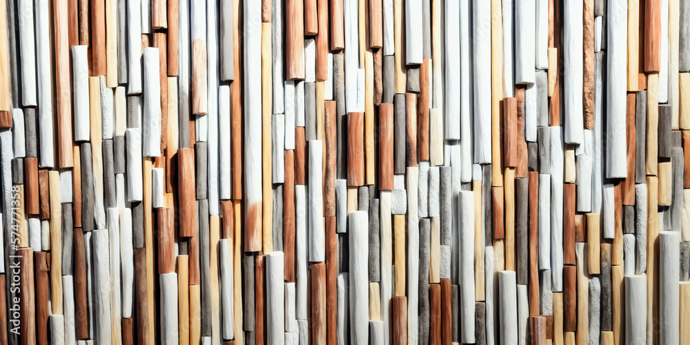 Fototapeta premium Chalked wood sticks background. Generative AI